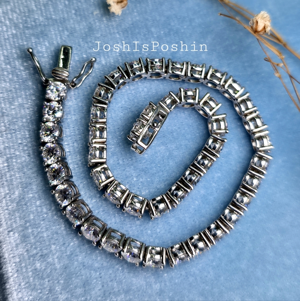 4MM Moissanite classic tennis bracelet in sterling silver